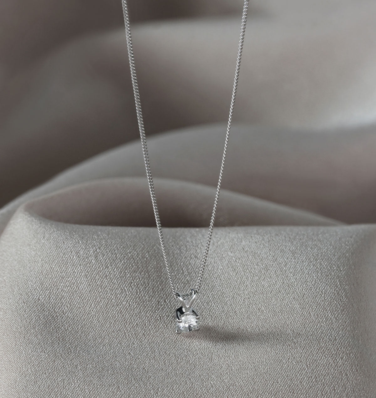 Chloe 0.33ct Lab Diamond Solitaire Necklace Pendant in 9K White Gold H/Si